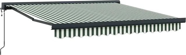 vidaXL Markise Grün-Weiß aus Polyester und Aluminium B/T/H: 350 x 250 x 165 cm - Bild 1
