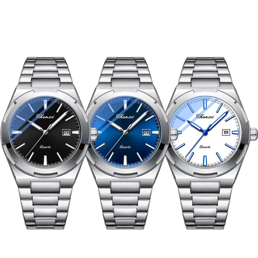 CHENXI Armbanduhr Quarz, Edelstahl, Blau, Herren - Bild 4