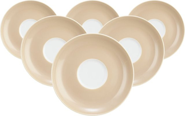 Seltmann Weiden Teeuntertassen Liberty Pure Colors Beige aus Porzellan 6er Set Durchmesser: 13 cm - Bild 1