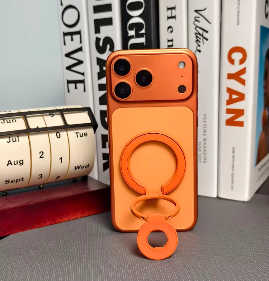 MagSafe 3-facher Magnet-Telefonständer aus Legierung in Orange für Videos und Videoanrufe - Bild 3