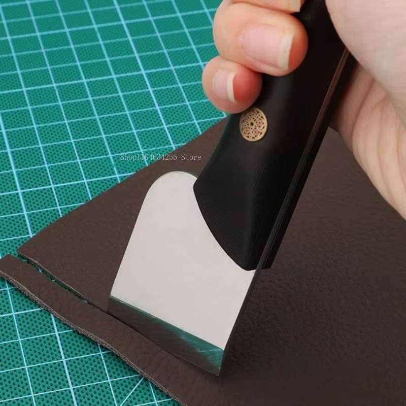 Leder-Schneidemesser für DIY Leathercraft mit Holzgriff und Stahlklinge in Schwarz - Bild 5