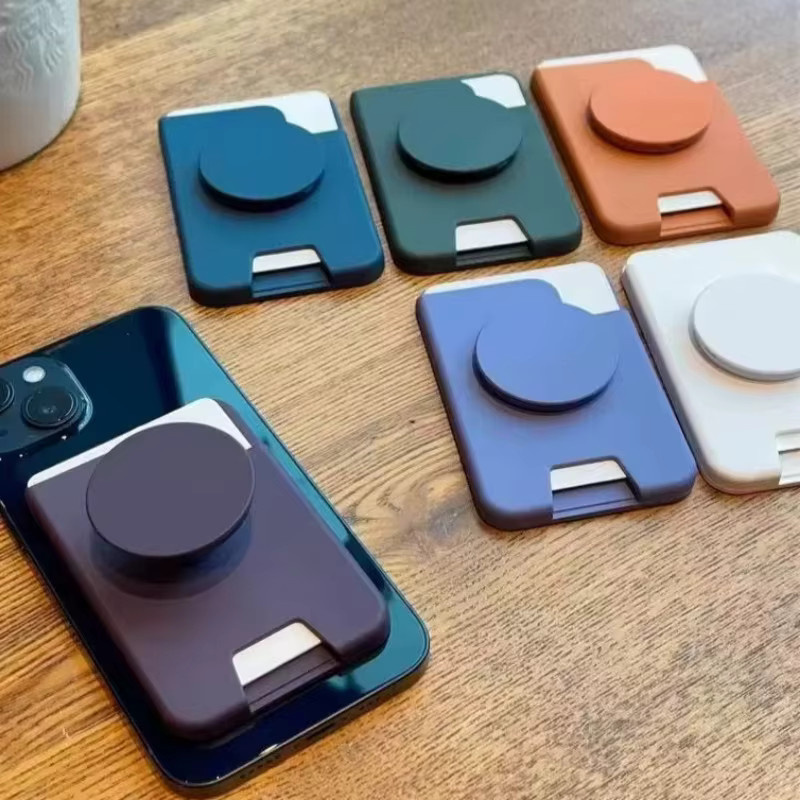 Magnetischer Kartenhalter mit Kartenfächern und Griptok-Tasche für MagSafe iPhone 17 16 Pro Max und Samsung in Schwarz - Bild 4
