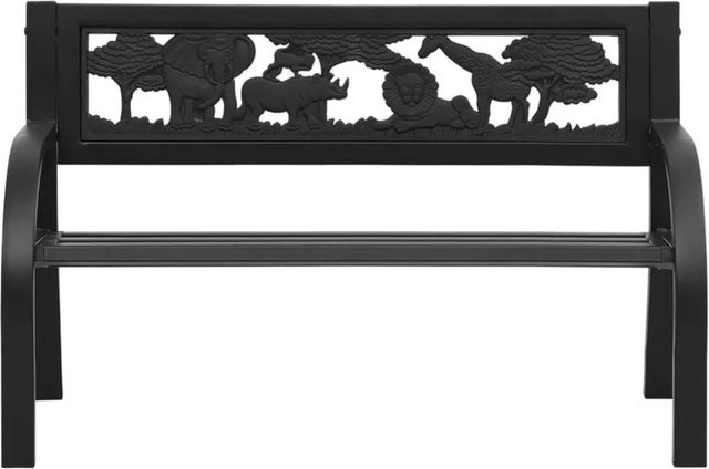 vidaXL Kinder-Gartenbank aus Stahl in Schwarz, Breite: 86 cm - Bild 1