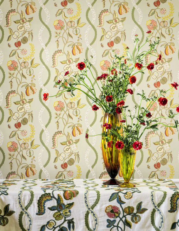 Sanderson Tapete Kitchen Garden in Olive & Russet mit floralem und botanischem Muster - Bild 3
