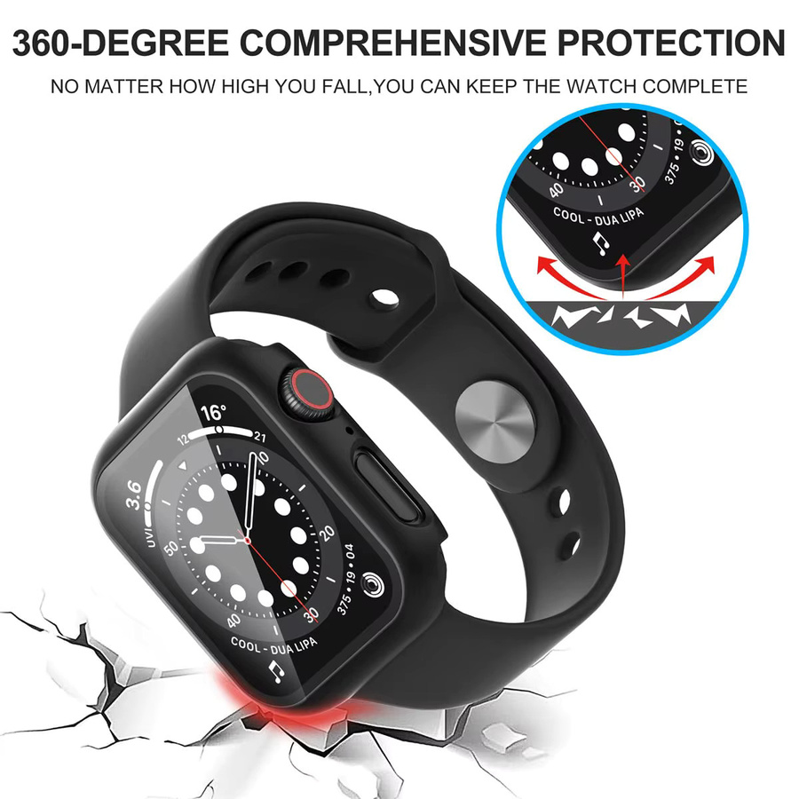 Displayschutz aus gehärtetem Glas mit Abdeckung für Apple Watch in Blau, passend für Apple Watch Series 11 10 9 8 7 6 SE sowie 46 mm, 45 mm, 44 mm, 42 mm, 41 mm und 40 mm - Bild 4