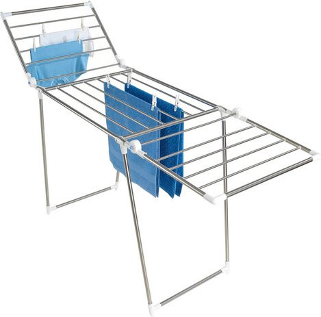 WENKO Standtrockner aus Edelstahl in Silber, B: 196 cm, H: 90 cm - Bild 1