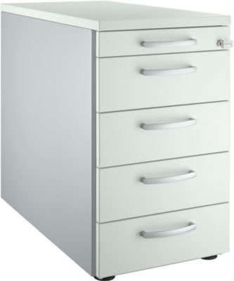 Schäfer Shop Genius Standcontainer 13333 mit Rundgriff, B: 43,5 cm, H: 71,7 cm, lichtgrau/weißalu - Bild 1