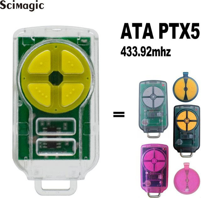 ATA PTX5 PTX5V1 PTX5V2 Garagentor-Fernbedienung mit 433,92 MHz Rolling-Code für GDO-6v3 GDO-6v4 GDO-7v2 GDO-7v3 GDO-8v3 GDO-9v2 GDO-10v1 GDO-11v1 - Bild 1