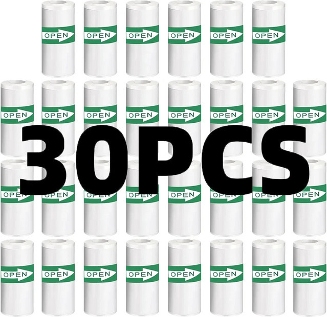 30 Rollen weißes Thermopapier für PeriPage Kamera-Sofortdrucker, Aufkleber B: 57 mm x T: 25 mm - Bild 1