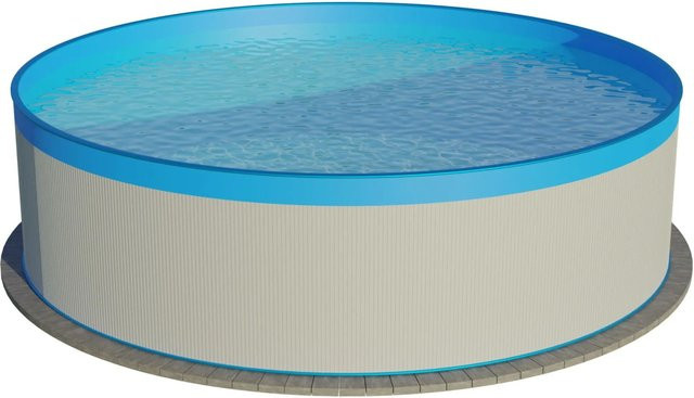 Waterman Stahlwandpool Rund in Weiß und Blau, Durchmesser: 350 cm, Höhe: 90 cm - Bild 1