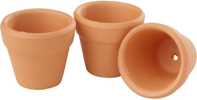 HobbyFun Miniatur Blumentopf aus Ton, Braun - Bild 1