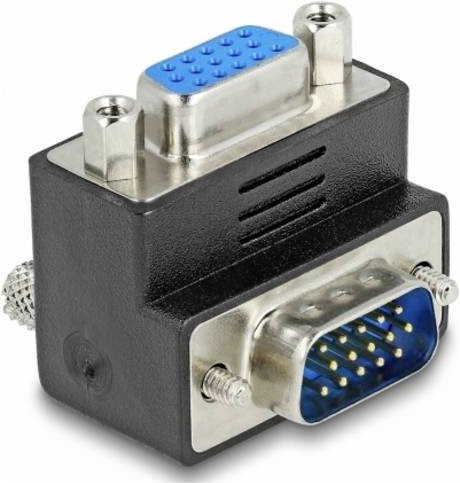 Delock VGA Adapter in Schwarz mit 1x VGA-Stecker und 1x VGA-Buchse - Bild 1