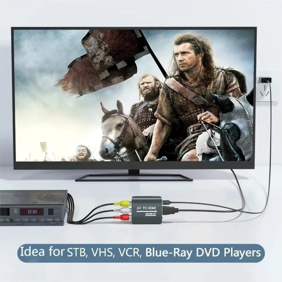 GRWIBEOU AV zu HDMI Konverter mit USB-Kabel, HD 1080P RCA zu HDMI Composite Adapter in Schwarz - Bild 3