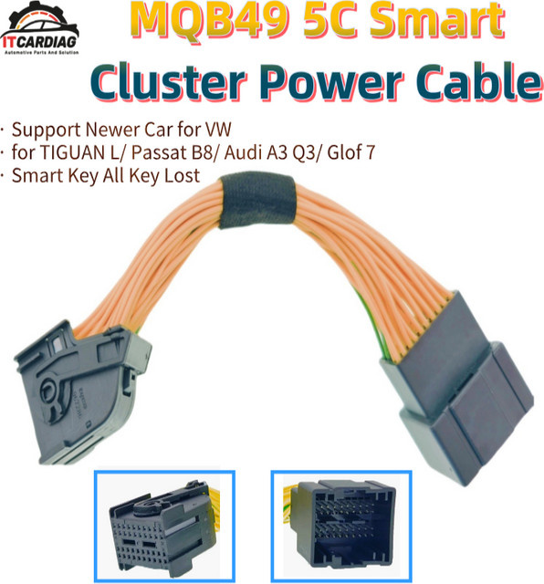 ITCARDIAG MQB49 5C Intelligenter All Key Lost Short Circuit Harness Adapter mit 1-16Pin OBD2 für Tiguan L, Passat B8, Audi A3, Audi Q3 und Golf 7 - Bild 1