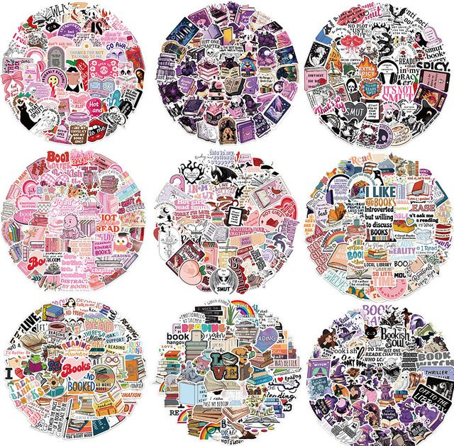 50 Stück Multi-Style Cartoon Buch-Leseaufkleber in Multicolour von Anime Worlds Store zur DIY Dekoration für Notizbücher und Gepäck - Bild 1