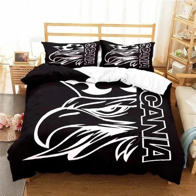 Somelli Scanias Truck Logo Bettwäsche-Set mit Bettbezug und Kissenbezug, Schwarz, Breite: 140 cm, Höhe: 210 cm - Bild 1