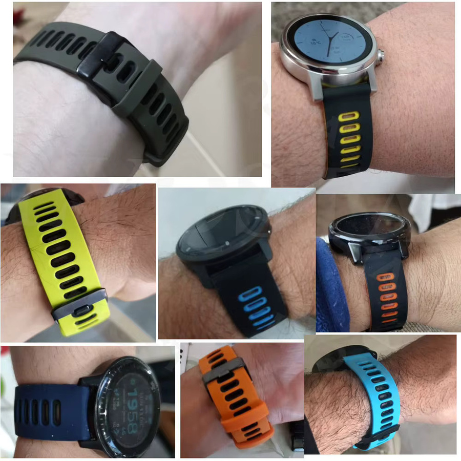 JBAILI Uhrenarmband Silikon, Schwarz, Unisex - Bild 3