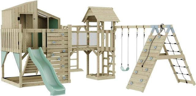 OutdoorToys Spielturm Gustav mit Kinderschaukel in Mintgrün - Bild 1