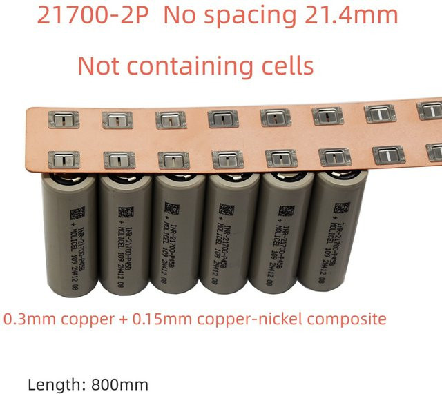 PunChron Kupfer-Busbar 21700-2P mit 21,4mm Anschlussabstand, Kupfer-Nickel-Verbundblech, Gold, 3 Stück - Bild 1