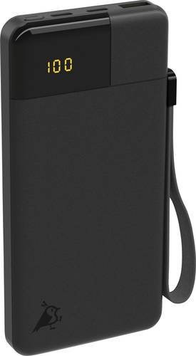 Aqiila Powerbird B10B Powerbank 10000 mAh LiPo mit USB-A und USB-C in Schwarz - Bild 1