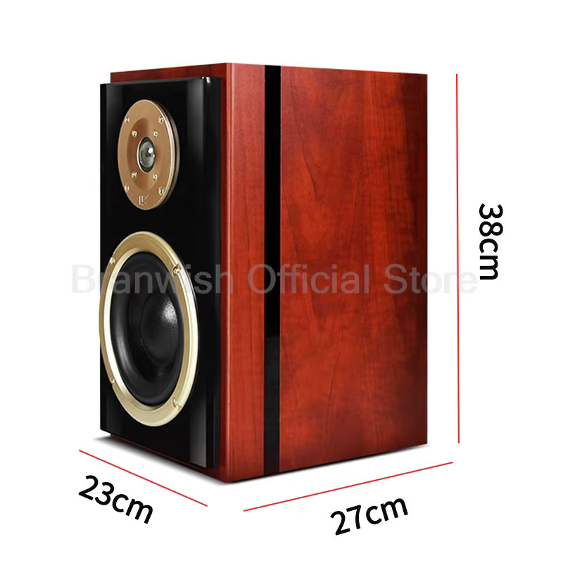 Branwish HiFi Stereo Bücherregallautsprecher Retro Holz Subwoofer in Braun, 6,5 Zoll, 4 Ohm, 100 W - Bild 4