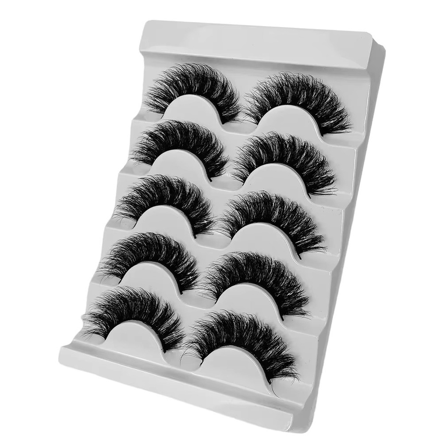 JIEFUXIN Kunstwimpern 3D Katzenaugen D-Curl, 5 Paar, Natürlich - Bild 6