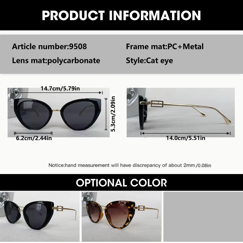OCYCO Sonnenbrille Cat-Eye, Vollrand, schwarz, Damen - Bild 2