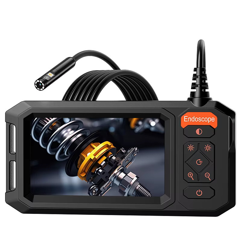 ENWOR Industrielles Endoskop mit 4,3 Zoll Bildschirm, 8mm Sonde mit Einzel- oder Doppellinse, wasserdichte Rohrinspektionskamera mit 8 LEDs, Schwarz - Bild 7