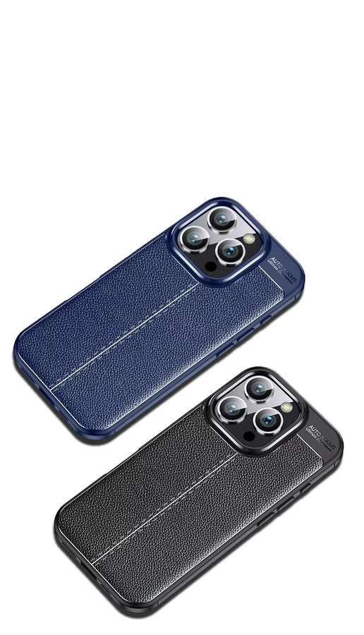 Apple iPhone 15 Schutzhülle aus weichem TPU und Leder in Schwarz - Bild 5
