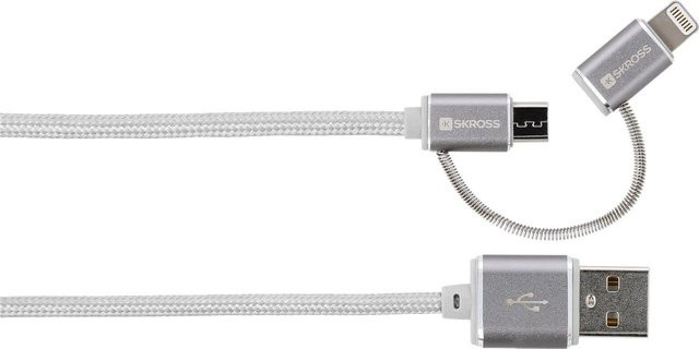 SKROSS Charge'n Sync 2in1 Micro USB und Lightning Connector in Silber - Bild 1