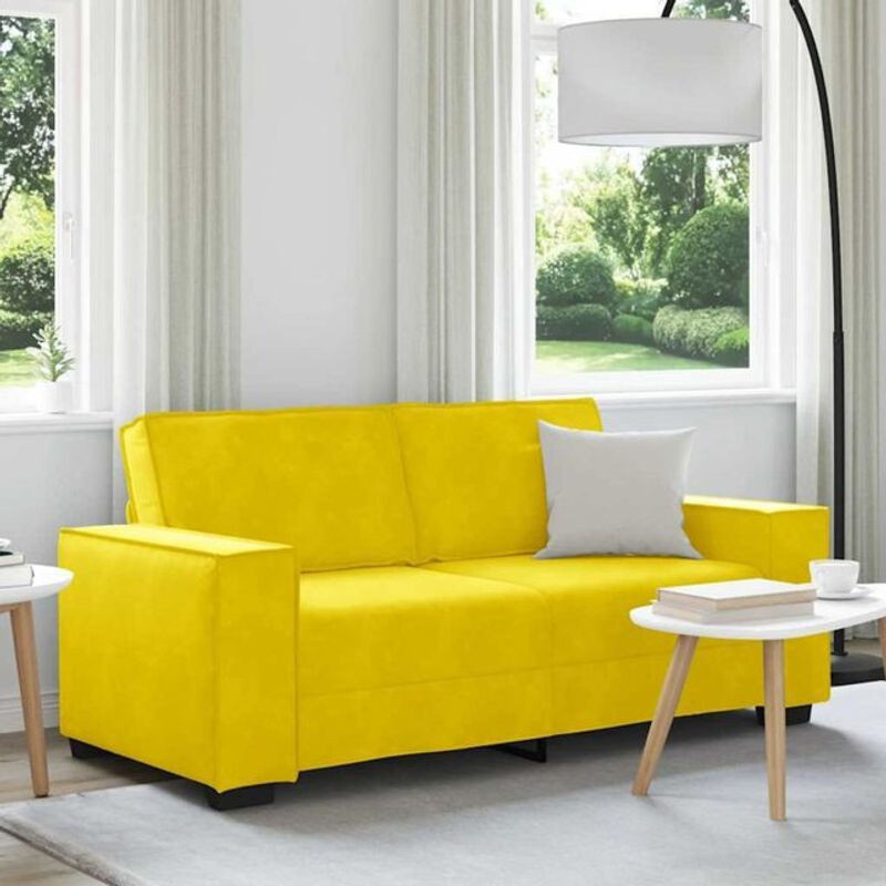 Vidaxl 2-Sitzer-Sofa aus Samt in Gelb, Modernes Design, Breite: 140 cm - Bild 1