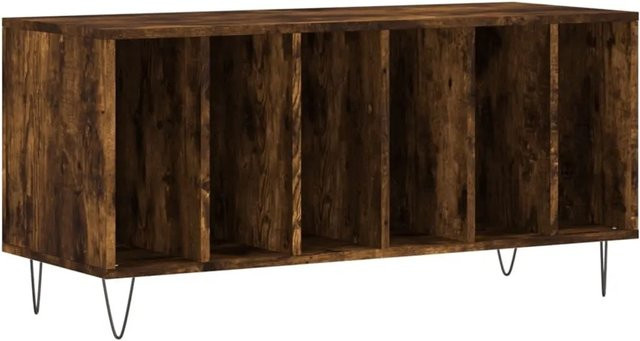 vidaXL Plattenschrank Räuchereiche aus Holzwerkstoff und Eisen in Braun B: 100 cm, T: 38 cm, H: 48 cm - Bild 1