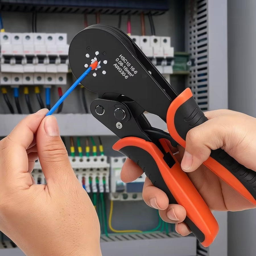 HSC8 16-6 Sechskant-Crimper-Set mit 800 Stück PVC-isolierten Aderendhülsen für elektrische Verbindungen von 0,08-16mm² AWG30-5 - Bild 4