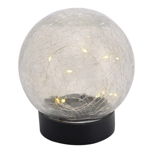 Näve LED-Solar-Tischleuchte Crackle 3er-Set in Weiss und Transparent mit Erdspieß und Leuchtmittel, B/T: 12 x 12 cm - Bild 4