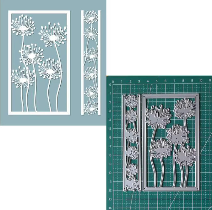 Metall-Schneideschablone mit Blumen-Motiv in Silber für Scrapbooking, DIY-Alben und Papier-Prägungen - Bild 2