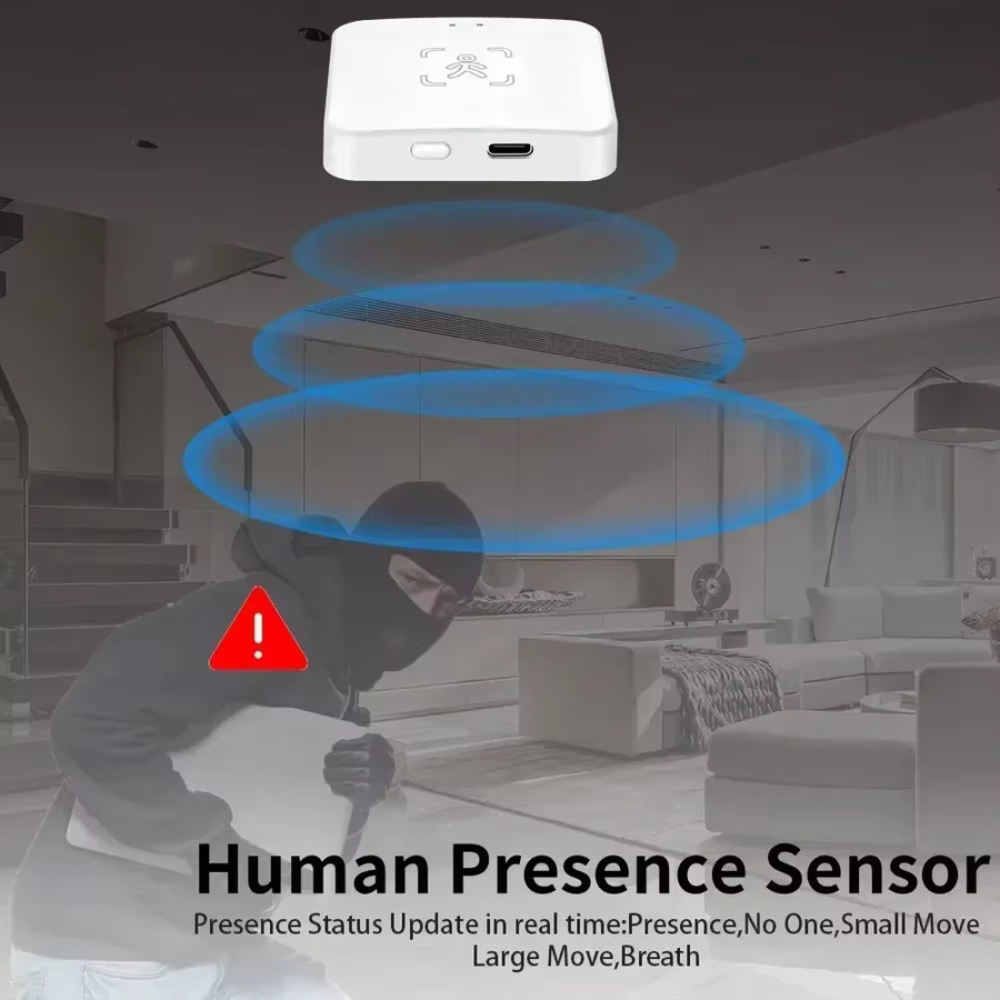 Haoze Smart Human Presence Sensor mit MmWave Radarerkennung und Luminanz- sowie Entfernungserkennung, Zigbee/WiFi, Weiß - Bild 2