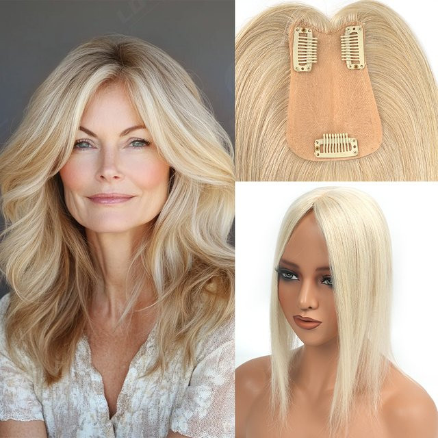 LOVEVOL Brasilianisches Echthaar-Toupet, 30 cm, Clip-In-Extensions - Bild 1