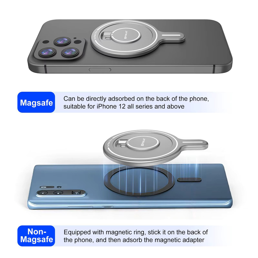 PULUZ Magnetischer Adapter aus Aluminiumlegierung als Handy-Magnethalterung für Insta360 Flow 2 Pro - Bild 4