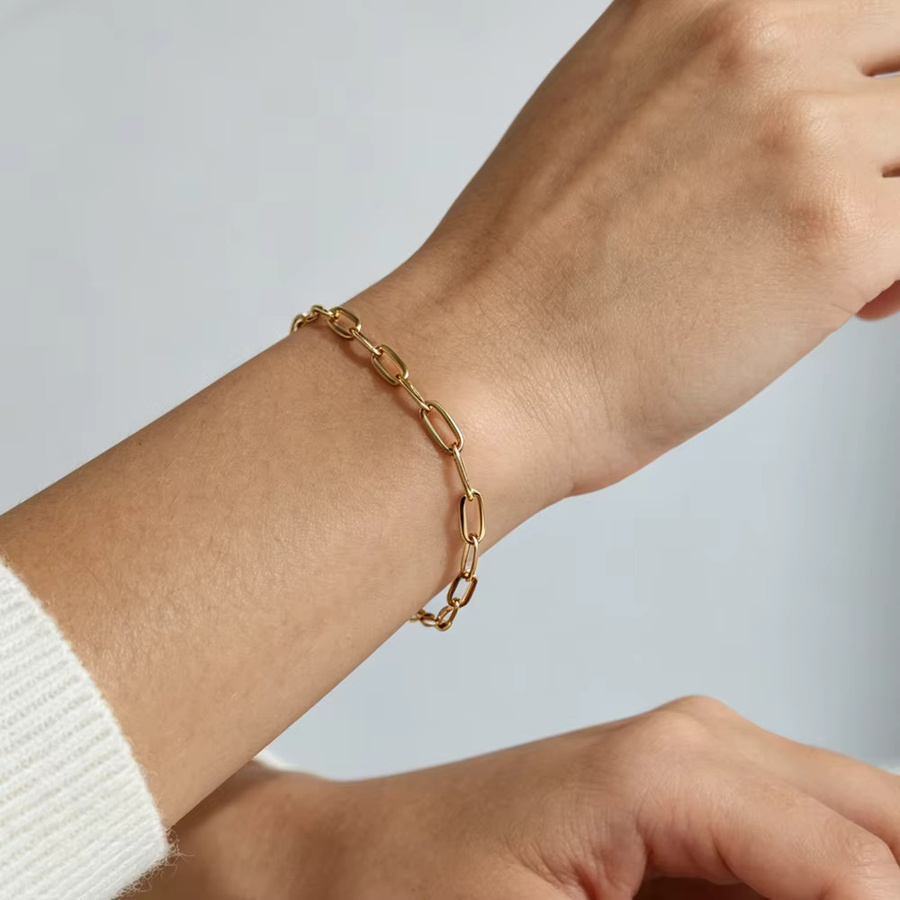 MECYLIFE Kettenarmband Edelstahl, Gold, Damen - Bild 3