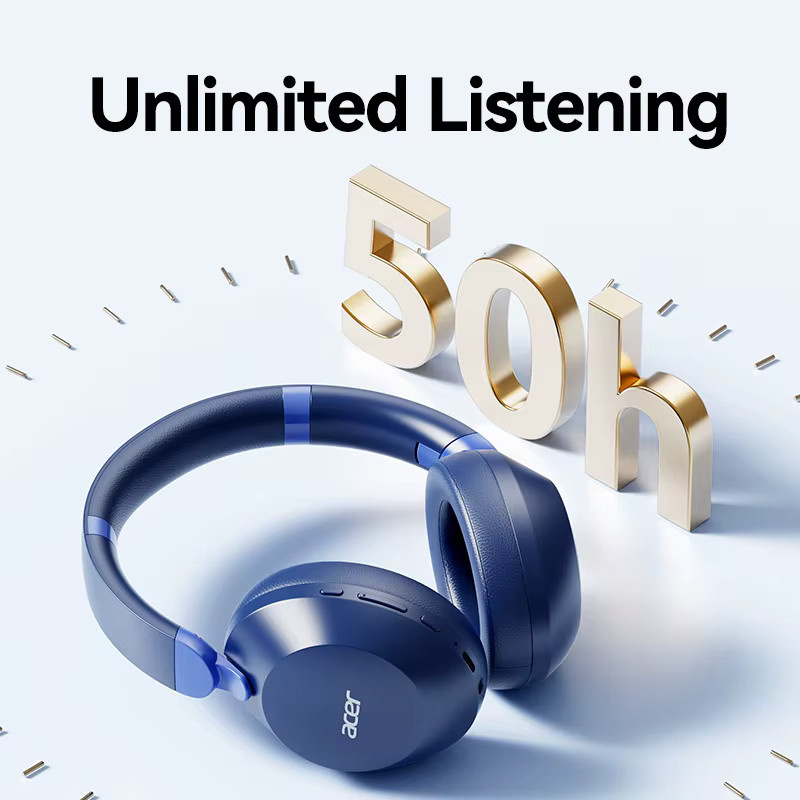 Acer Ohr653 Over-Ear-Bluetooth-Kopfhörer in Blau mit Geräuschunterdrückung und 50 Stunden Akkulaufzeit - Bild 2