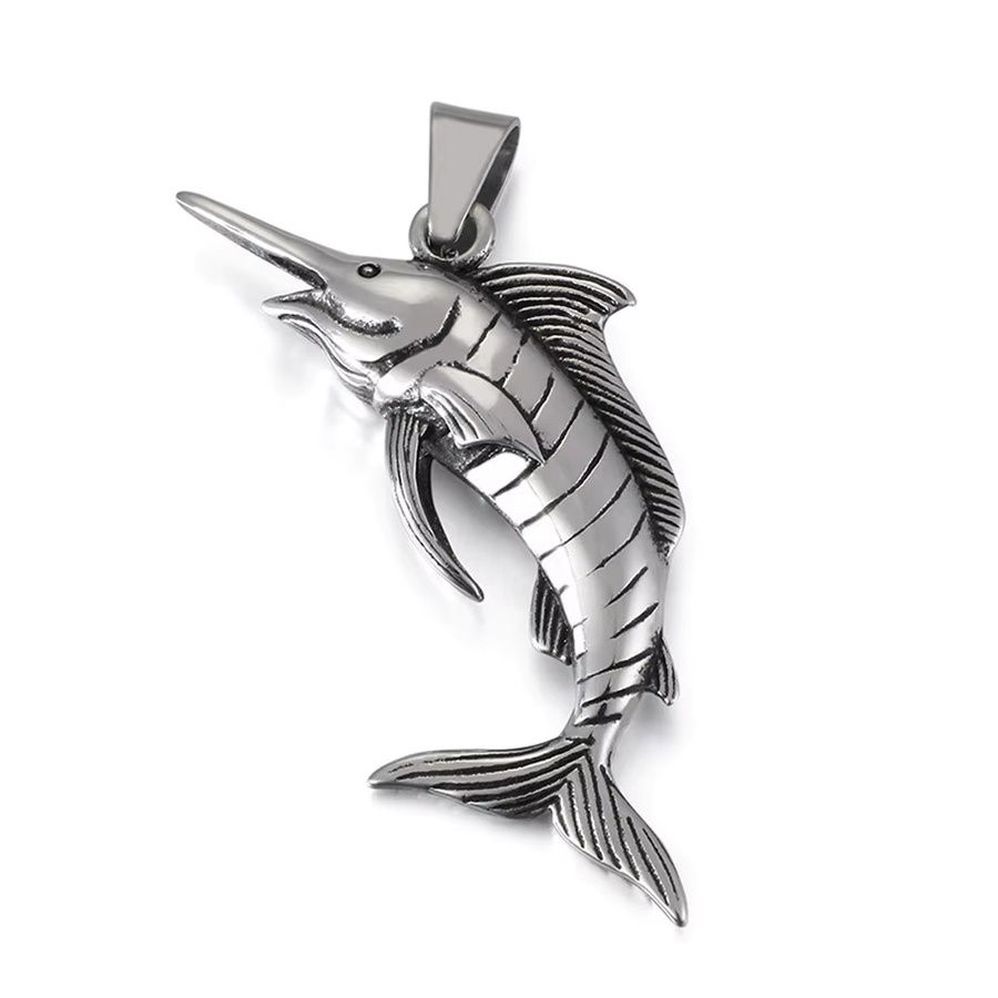 NORTHMAN Anhänger Thunfisch Form, Edelstahl, Silber, Herren, Vintage - Bild 4