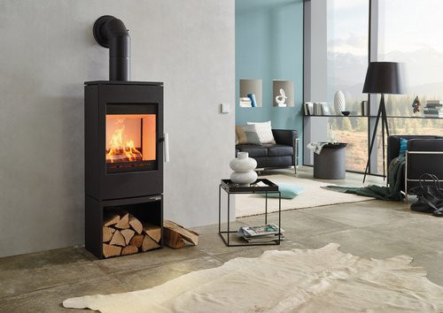 Haas+Sohn Kaminofen in Schwarz aus Stahl mit 6 kW Leistung und Automatik - Bild 3