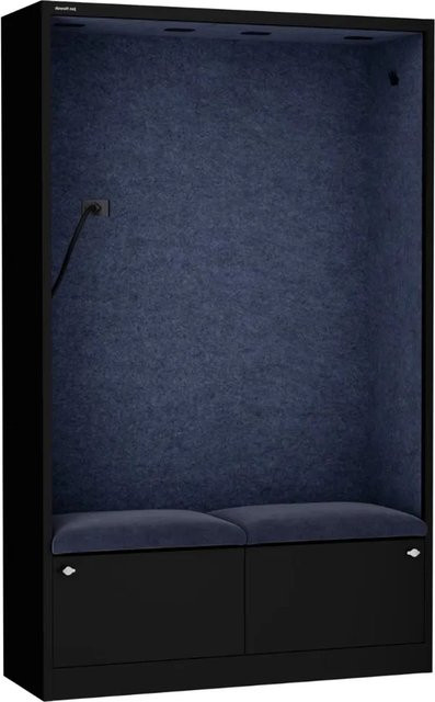 JAN NOWAK Akustikkabine SALLY Telefonkabine mit Schalldämmung Schwarz-Blau, H x B x T: 185 x 115 x 40 cm - Bild 1