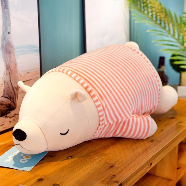 Joyful toys Eisbär Kissen liegender Bär, Plüschtier Puppe, 50cm - Bild 1