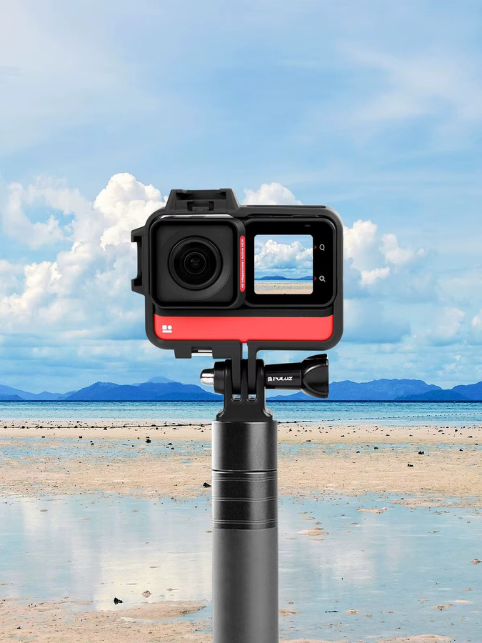 PULUZ Kunststoff Rahmen Schutzhülle für Insta360 ONE RS 4K und Insta360 ONE RS 1-Zoll Action Kameras in Schwarz - Bild 1