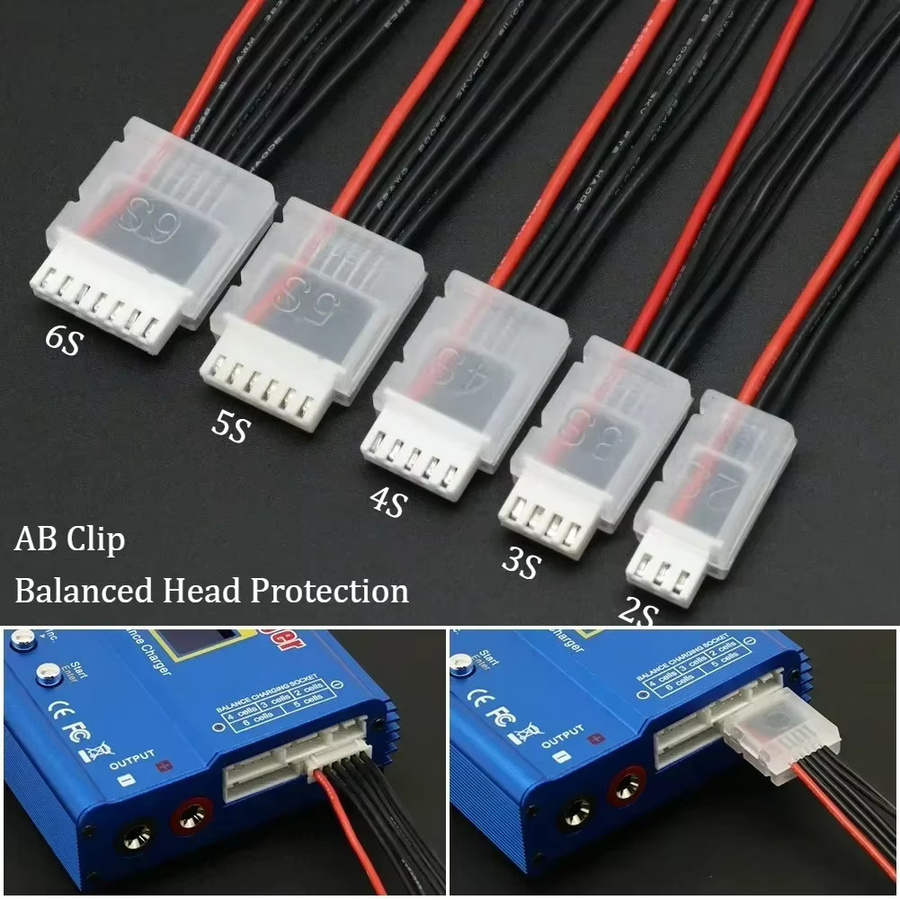 HPXGRC 20er Set JST-XH Balance Plug Saver AB Clips für RC LiPo Akkus in Transparent - Bild 2
