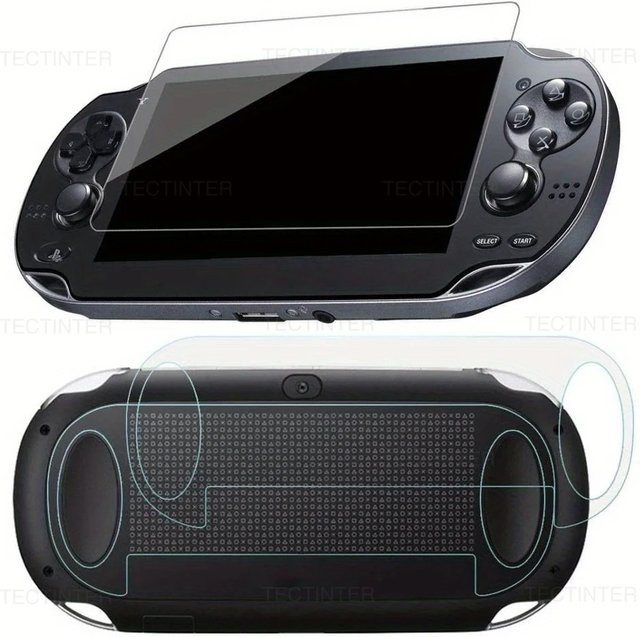 Displayschutzfolien-Set für Sony PlayStation PS Vita: Gehärtetes Glas für die Vorderseite (PS Vita PSV 1000) und transparenter Full-HD-Schutzfilm für die Rückseite (PSV 2000) - Bild 1
