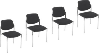 NowyStyl Stapelstuhl STYL ohne Armlehnen in Lederoptik, fangograu, 4er Set