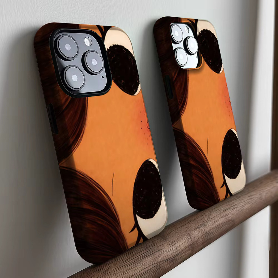 CaseLumi Matte Bumper MagSafe Schutzhülle für iPhone 17 16 15 14 13 Pro Max mit Augen-Kunst-Design in Orange - Bild 3