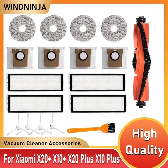 Xiaomi Roboterstaubsauger Zubehör Set mit Staubbeuteln, Mopp-Tüchern, Seitenbürsten und HEPA-Filtern für X20 Plus, X10 Plus und X20 Modelle - Bild 1